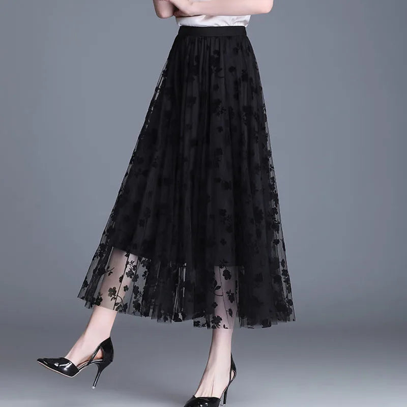 Korean Women Mesh Skirt Fashion