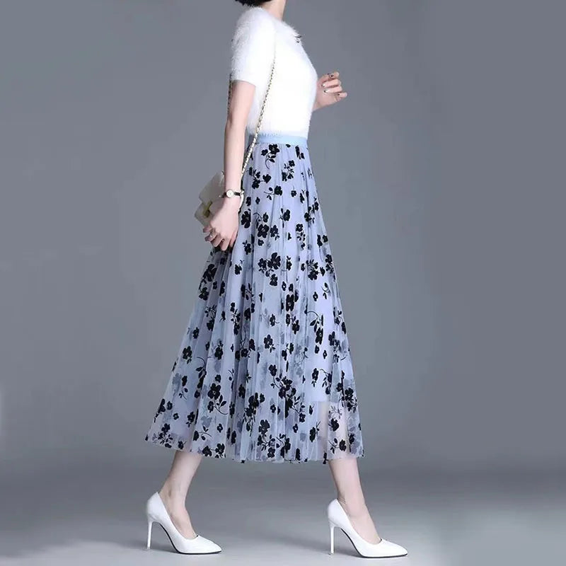 Korean Women Mesh Skirt Fashion