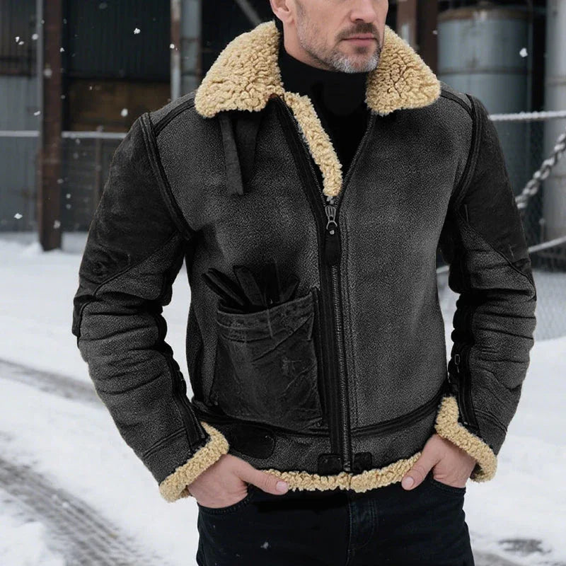 Men’s Retro Zipper Thickened Coat – Warmth, Durability & Timeless Style