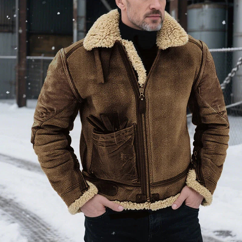 Men’s Retro Zipper Thickened Coat – Warmth, Durability & Timeless Style