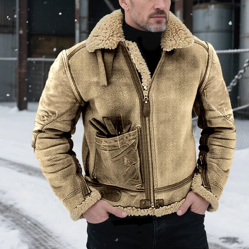 Men’s Retro Zipper Thickened Coat – Warmth, Durability & Timeless Style