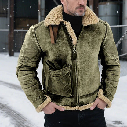 Men’s Retro Zipper Thickened Coat – Warmth, Durability & Timeless Style