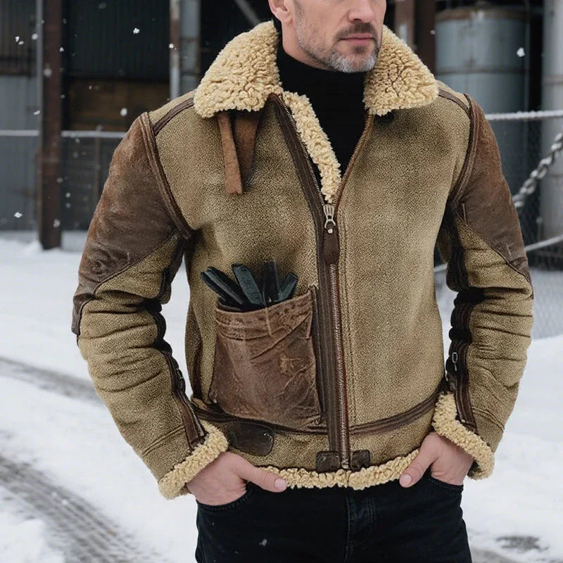 Men’s Retro Zipper Thickened Coat – Warmth, Durability & Timeless Style