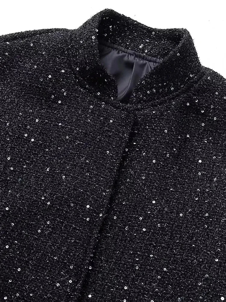 Women Shiny Sequin Jacket