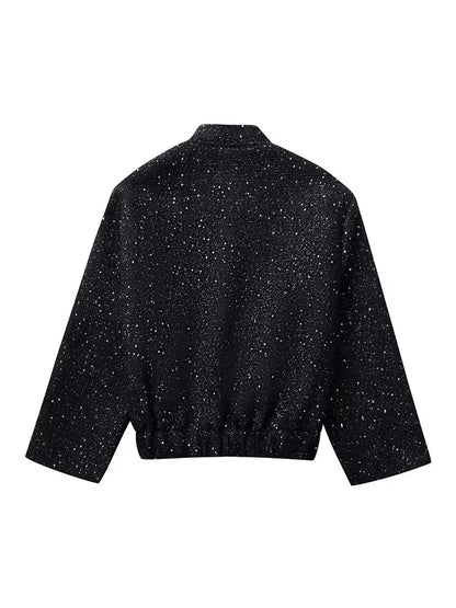 Women Shiny Sequin Jacket