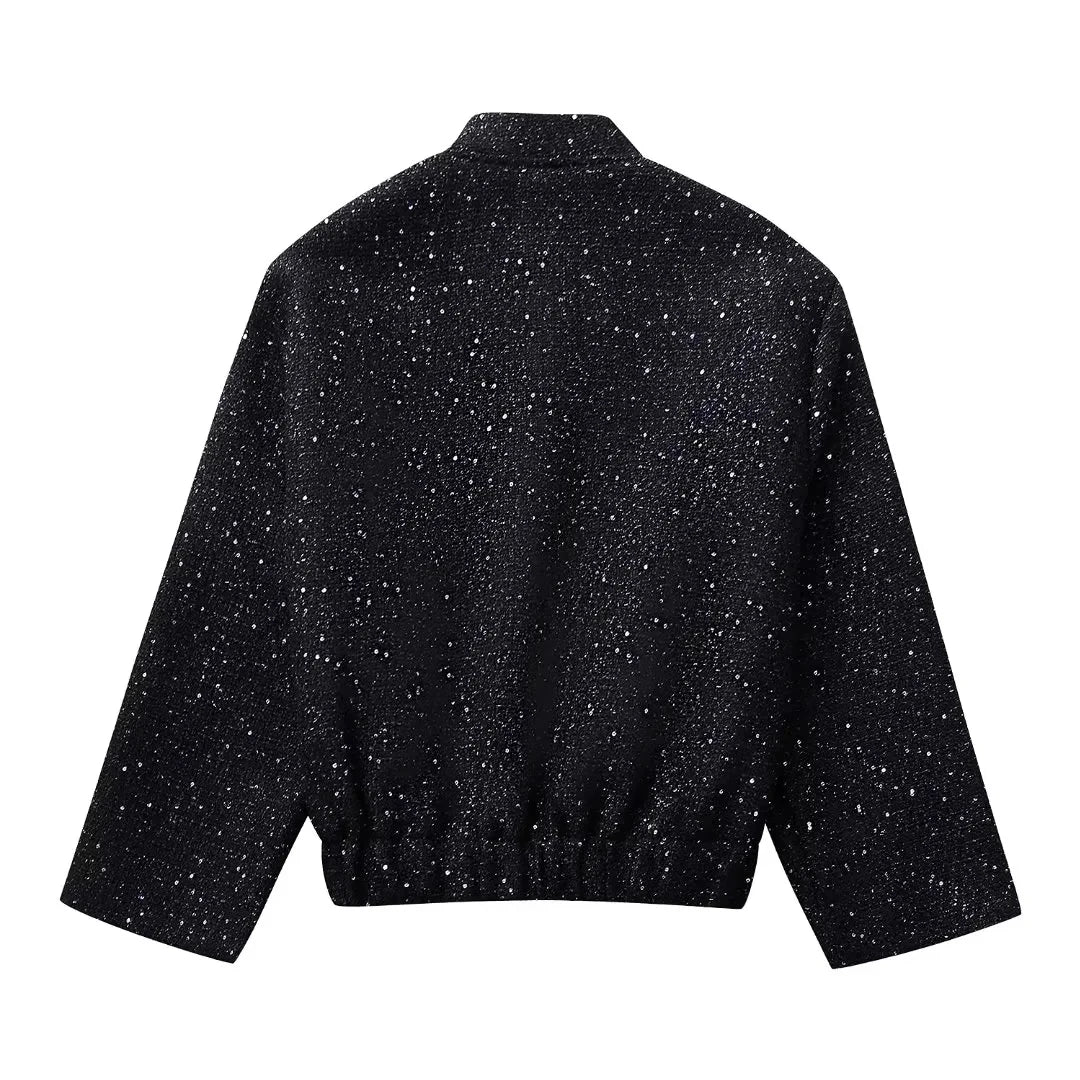 Women Shiny Sequin Jacket