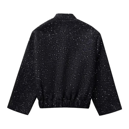 Women Shiny Sequin Jacket