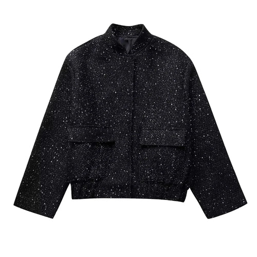 Women Shiny Sequin Jacket