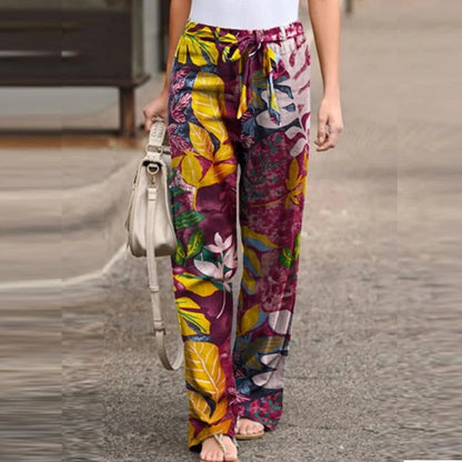Aryel vintage spring autumn floral print pants