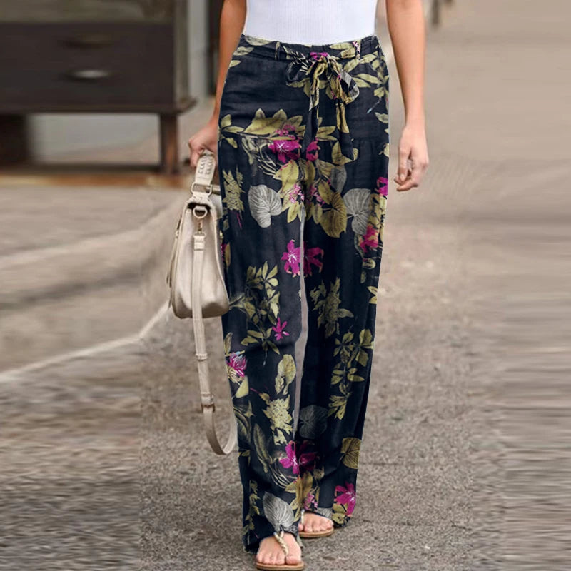 Aryel vintage spring autumn floral print pants