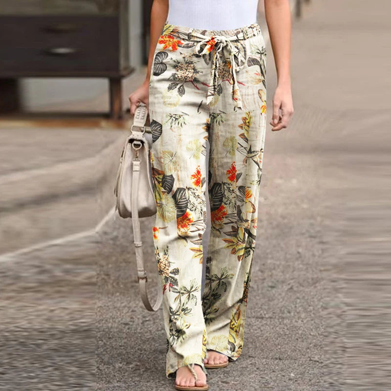 Aryel vintage spring autumn floral print pants