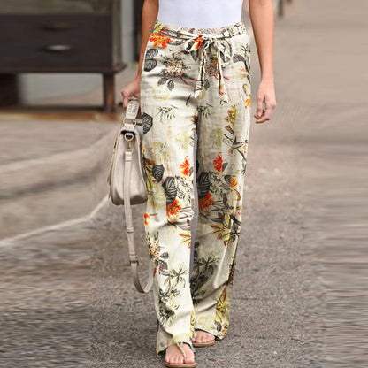 Aryel vintage spring autumn floral print pants