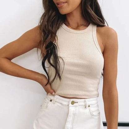 Katya women's casual ribbed cropped tank top