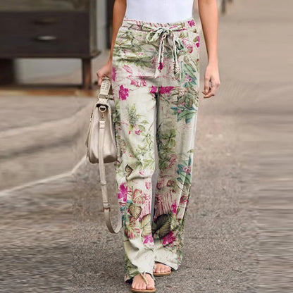 Aryel vintage spring autumn floral print pants