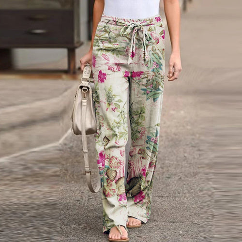 Aryel vintage spring autumn floral print pants