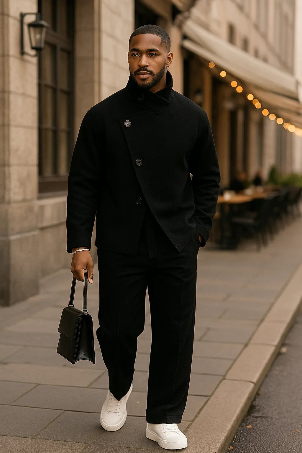 Urban Asymmetric Front Jacket Pant Set