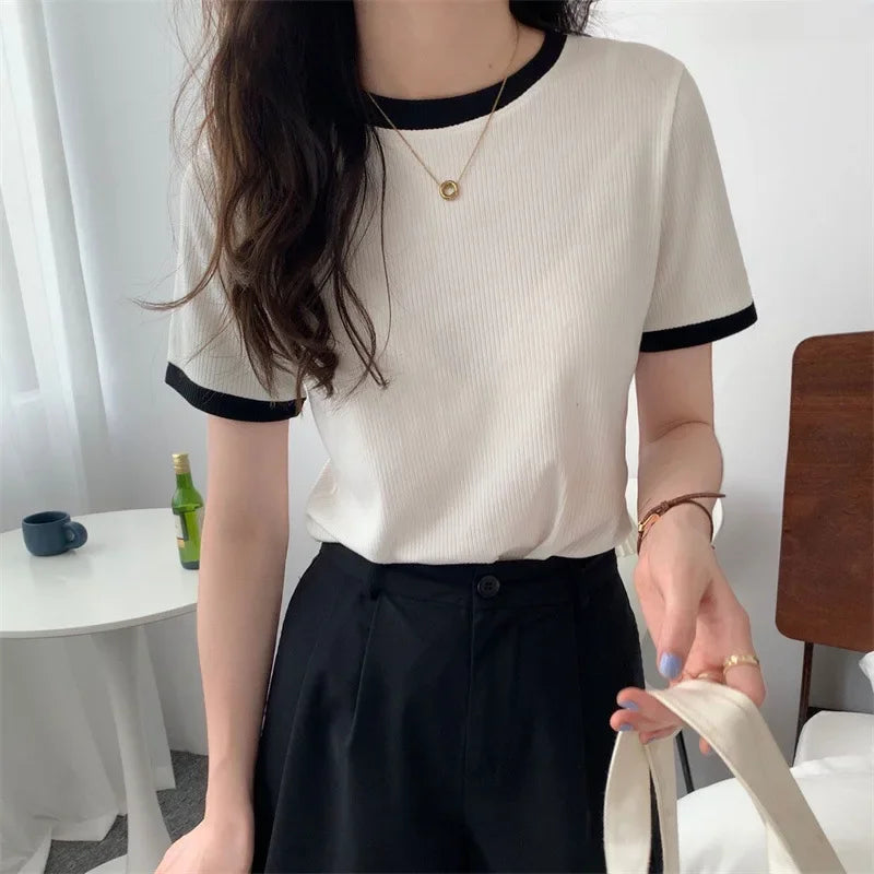 Casual Slim Fit Short Sleeve T-shirt Women's