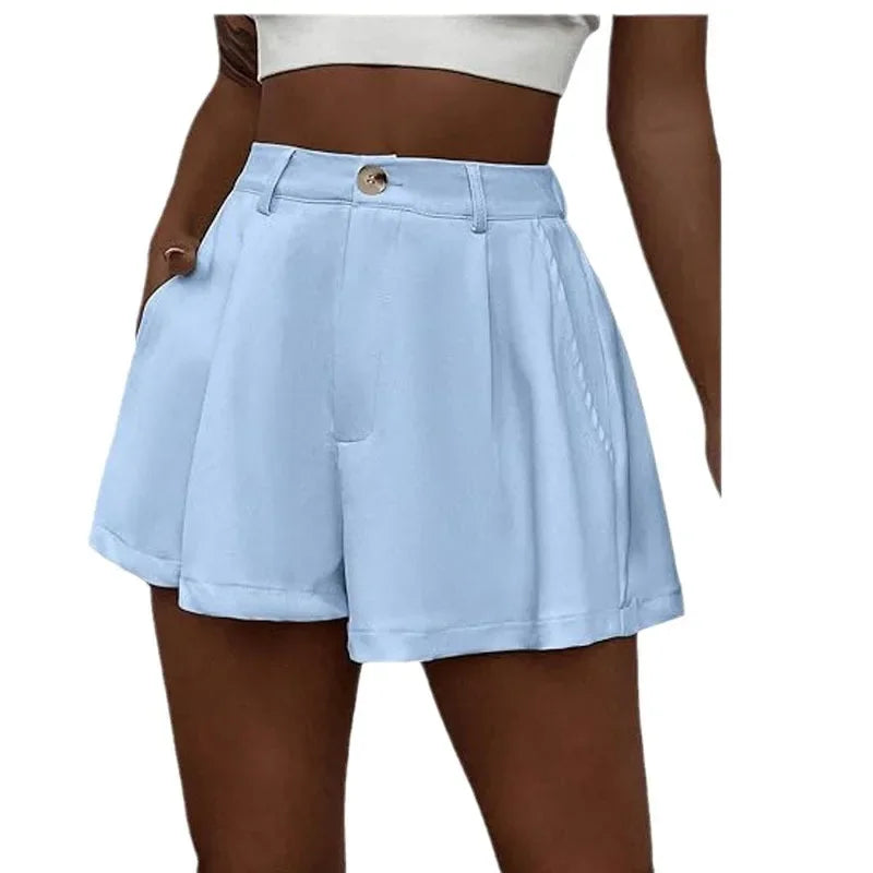 Elegant High Waist Wide Leg Women's Short