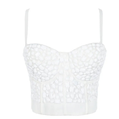 Megan Shapewear Crop Top with Stones and Cups