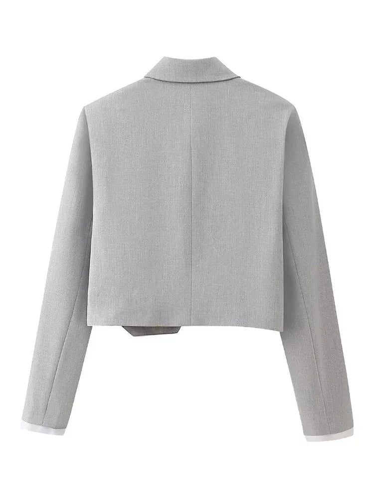 Milenna 2-piece set in grey with vintage side zipper