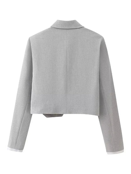 Milenna 2-piece set in grey with vintage side zipper