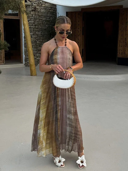 Aurélie Pleated Long Dress