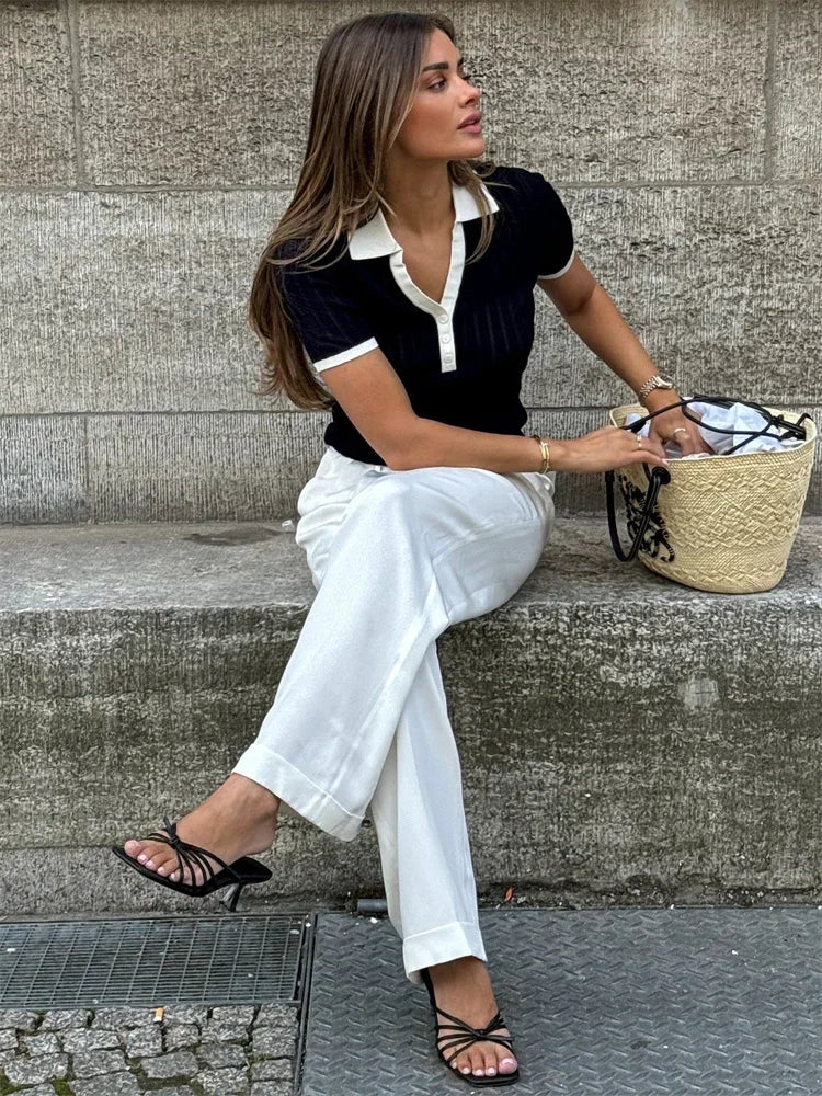 Nina – Ribbed Patchwork Knit Sweater