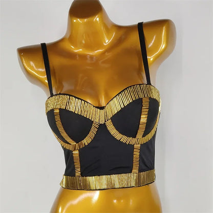 Megan Shapewear Crop Top with Stones and Cups