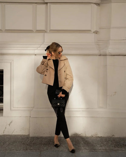 Women's vintage cropped Jacket Linna spring autumn streetwear