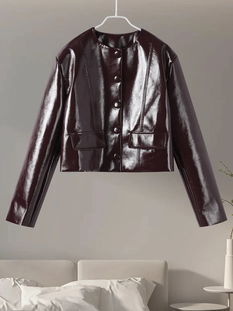 Tiffany leather coat and skirt set