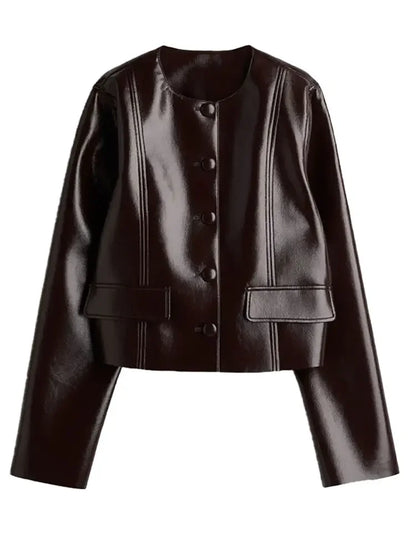 Tiffany leather coat and skirt set