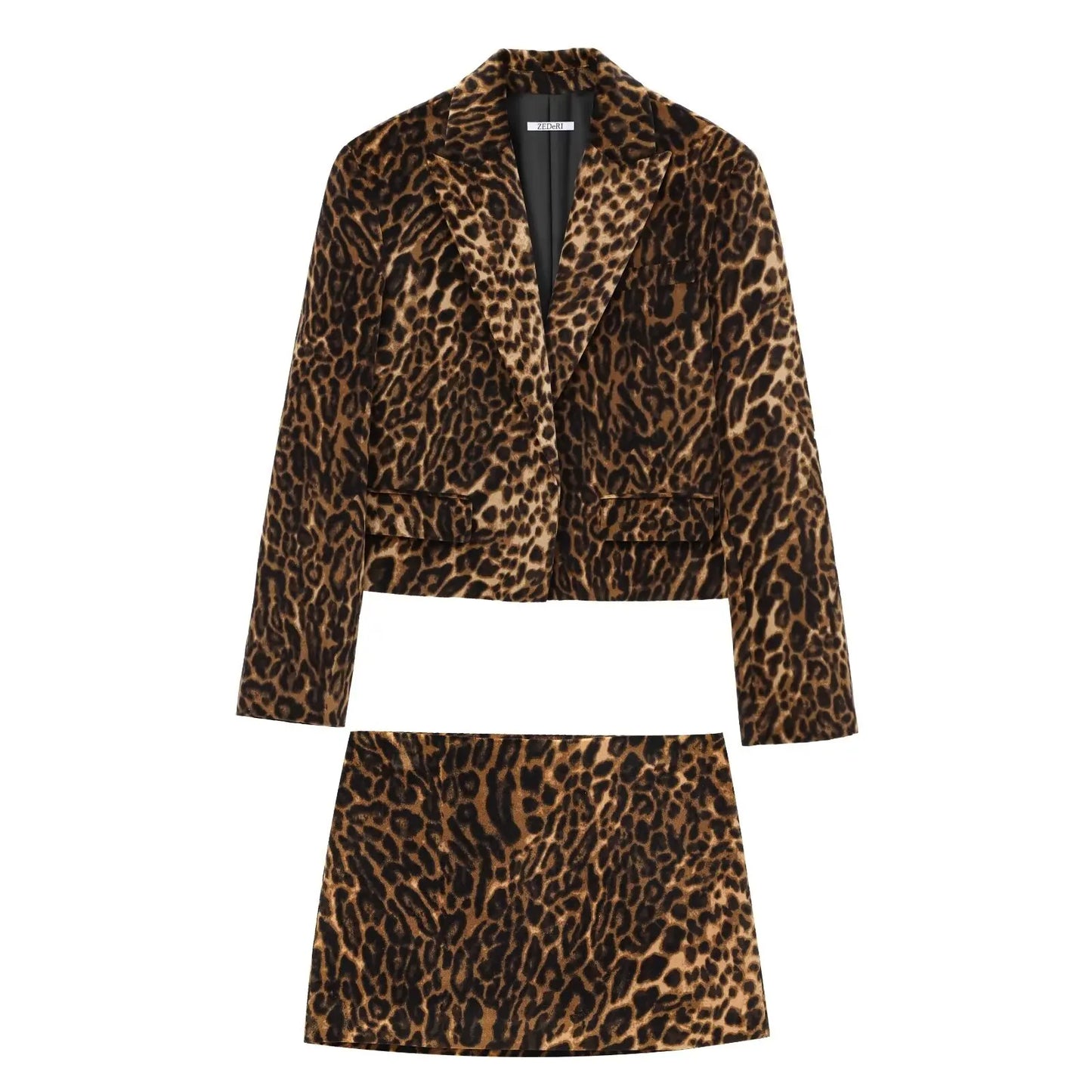 Ellen 2-piece set Leopard print blazer and skirt
