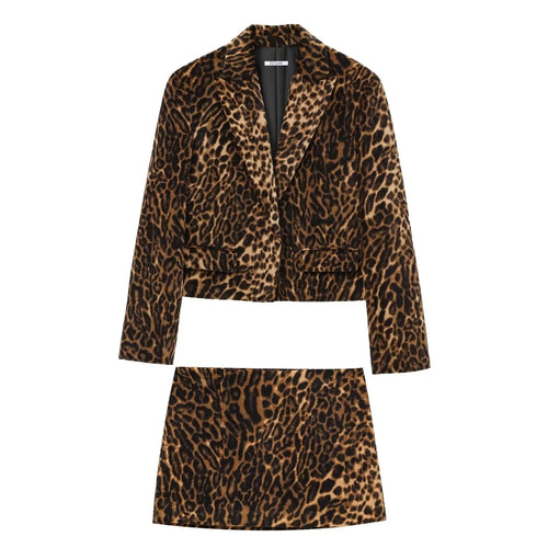 Ellen 2-piece set Leopard print blazer and skirt