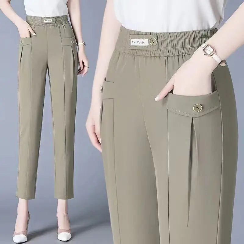 Emma High Waist Slim Trousers