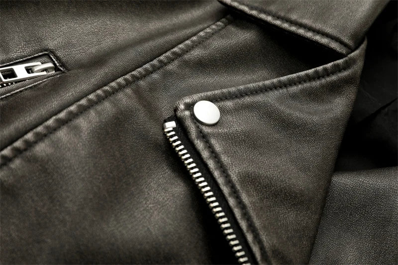 Women's washed leather jacket