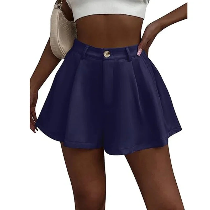 Elegant High Waist Wide Leg Women's Short