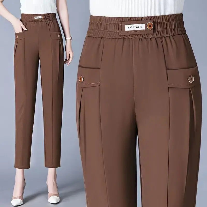 Emma High Waist Slim Trousers
