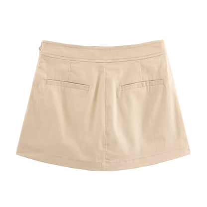 Anna Set Top + shorts elegant slim casual with zipper