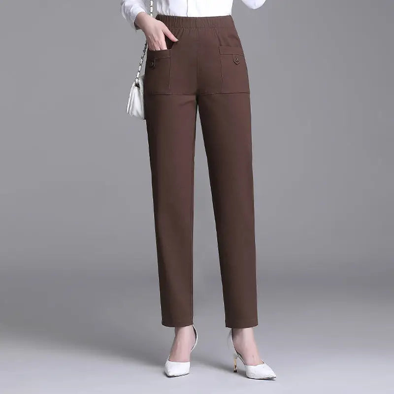 Morgana pants spring autumn elastic high waist