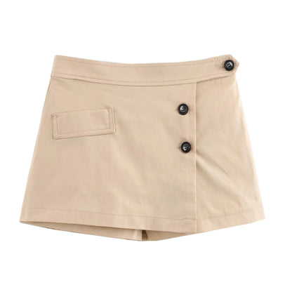 Anna Set Top + shorts elegant slim casual with zipper