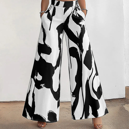 Mia Muse Graffiti Wide Leg Pants