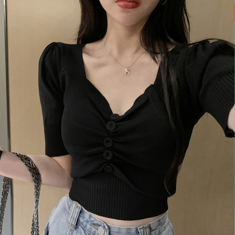 Ella – Sweetheart Neck Knit Top