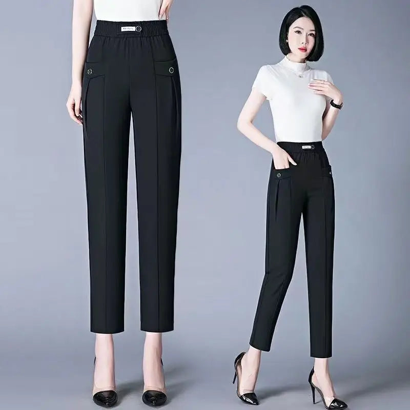 Emma High Waist Slim Trousers