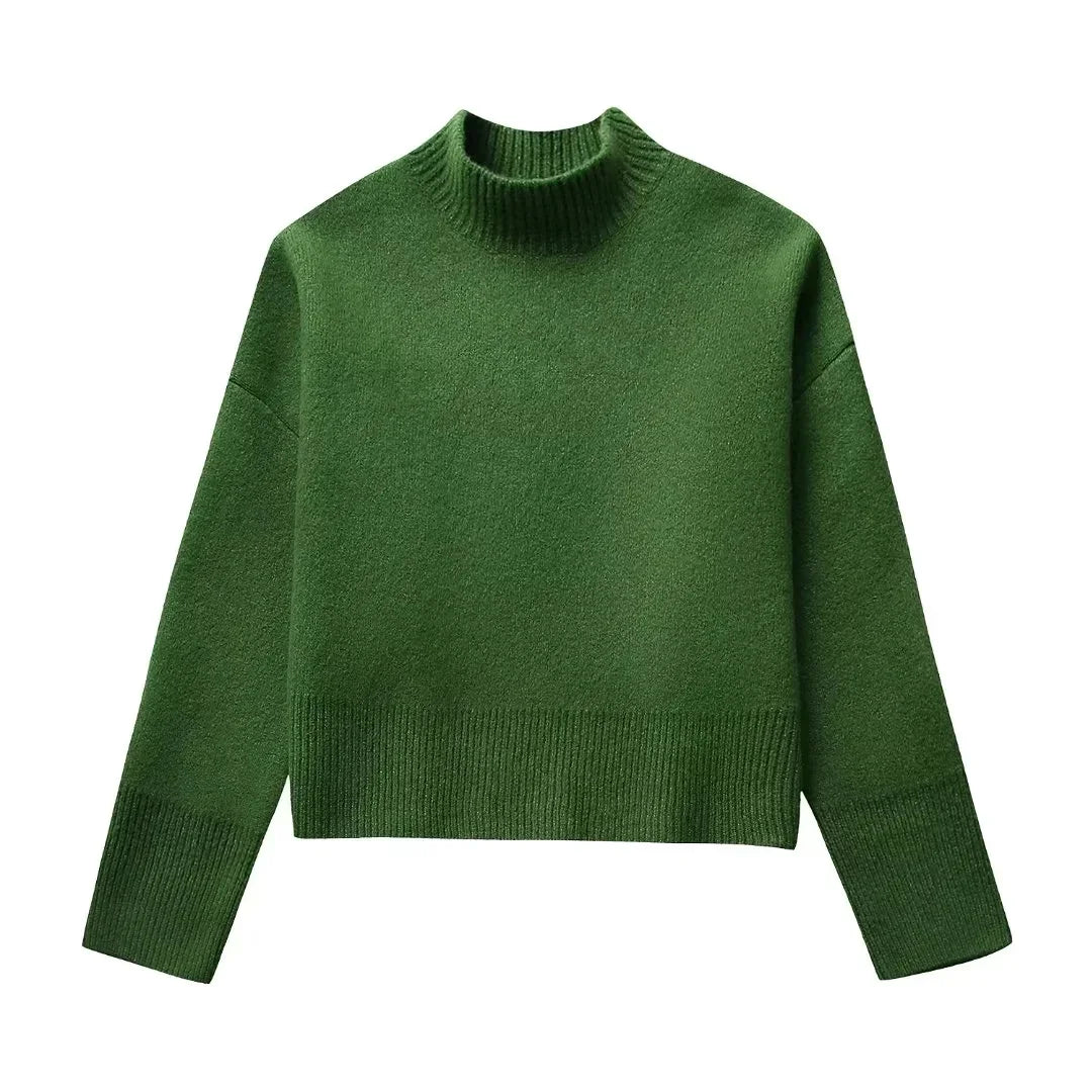 Elegance 2-piece set sweater mini skirt with elastic high waist flared skirt