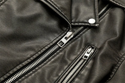 Women's washed leather jacket