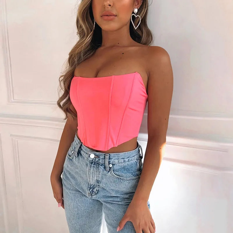 Vivian Sleeveless off-the-shoulder velvet corset backless plain bodice