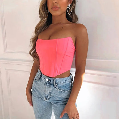 Vivian Sleeveless off-the-shoulder velvet corset backless plain bodice