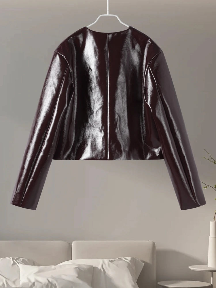 Tiffany leather coat and skirt set