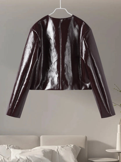 Tiffany leather coat and skirt set
