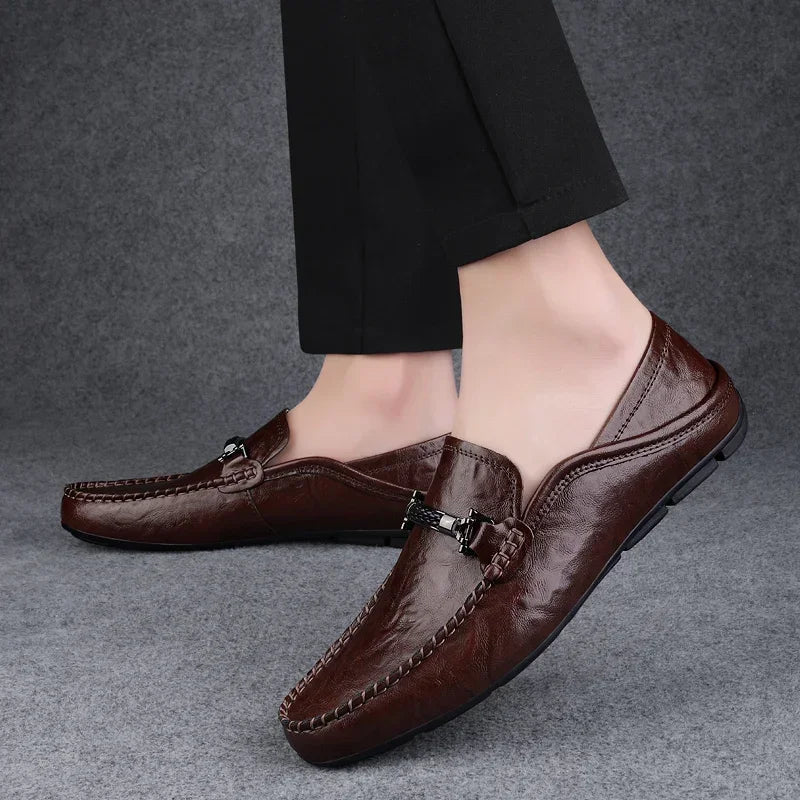Kizar Leather Loafers - Olympus Madrid